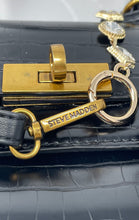 Load image into Gallery viewer, Steve Madden Womens Black Croc-Embossed Inner Pockets Turn Lock Crossbody Purse