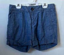 Load image into Gallery viewer, Banana Republic Womens Blue Denim Flat Front Slash Pocket Chino Shorts Size 0