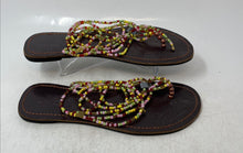 Load image into Gallery viewer, Socialites Womens Brown Colorful Beaded Flat Gladiator Sandals Size EUR 41