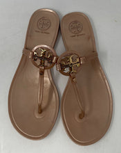 Load image into Gallery viewer, Authentic Tory Burch Womens Mini Miller Beige Plastic Thong Sandals Size 6M