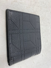 Load image into Gallery viewer, Jiangbao Mens Black Geometric Leather Inner Card Slots Bifold Wallet