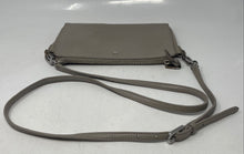 Load image into Gallery viewer, Authentic Tory Burch Womens Gray Pebbled Leather Zip Top Crossbody Bag Stained