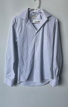 Load image into Gallery viewer, Lucky Brand Mens White Printed Stretch Long Sleeve Dress Shirt Size S 14/14.5
