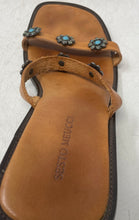Load image into Gallery viewer, Sesto Meucci Womens Brown Leather Block Heel Slip-On Slide Sandals Size 9