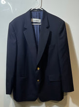 Load image into Gallery viewer, John Weitz Mens Blue Notch Lapel Long Sleeve Two-Button Blazer Jacket Size 43R
