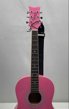 Load image into Gallery viewer, Delentante Daisy Rock Pink 6 String Right Handed Beginner Acoustic Guitar