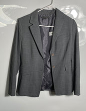 Load image into Gallery viewer, Antonio Melani Womens Gray Flap Pockets Notch Lapel Two-Button Blazer Size 8
