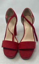 Load image into Gallery viewer, Wild Diva Lounge Womens Red Block Heel Platform Ankle Strap Sandals Size 7.5
