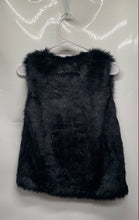 Load image into Gallery viewer, Armani Exchange Womens Black Plush Faux Fur Sleeveless Open Front Vest Size XXS