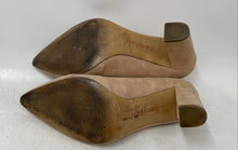 Load image into Gallery viewer, Franco Sarto Womens Beige Leather Slip-On Pointed Toe Block Pump Heels Size 6M