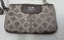 Load image into Gallery viewer, Coach Womens Madison Silver Signature Print Op Art Mini Wristlet Wallet