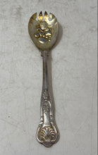 Load image into Gallery viewer, Vintage Sheffield England Kings Pattern Berry Design Silver-Tone Serving Fork
