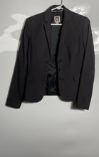 Load image into Gallery viewer, Anne Klein Womens Dark Gray Striped Notch Lapel Three-Button Blazer Size 4