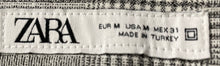 Load image into Gallery viewer, Zara Womens Gray Plaid Flat Front Slash Pocket Straight Leg Chino Pants Size M
