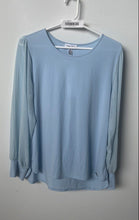Load image into Gallery viewer, Calvin Klein Womens Light Blue Long Sleeve Round Neck Pullover Blouse Top Size M