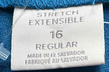 Load image into Gallery viewer, Van Heusen Womens Blue Flat Front Stretch Extensible Pull-On Ankle Pants Size 16