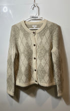 Load image into Gallery viewer, J.Crew Womens Beige Argyle Long Sleeve Button Front Cardigan Sweater Size XS