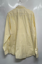Load image into Gallery viewer, Lacoste Mens White Yellow Cotton Striped Long Sleeve Dress Shirt Size 42
