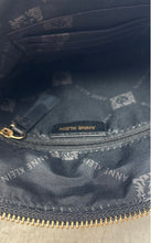 Load image into Gallery viewer, Anne Klein Womens Black Pebbled Leather Adjustable Strap Zip Top Crossbody Bag