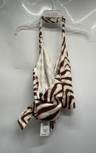 Load image into Gallery viewer, Zara Womens Brown Beige Zebra Print Cotton Cropped Blouse Top Size S With Tag