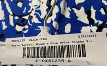 Load image into Gallery viewer, Mario Serrani Womens Blue White Floral Tummy Control Bermuda Shorts Size 12
