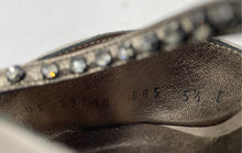 Load image into Gallery viewer, Authentic Salvatore Ferragamo Womens Gray High Ankle Strap Heels Sz 5.5 Stained