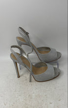 Load image into Gallery viewer, Gianni Bini Womens Andreya Silver Peep Toe Stiletto Platform Heels Size 9.5M