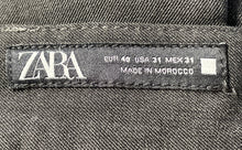 Load image into Gallery viewer, Zara Mens Black Pleated Front Slash Pockets Belt Loops Dress Pants Size 31