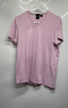 Load image into Gallery viewer, Hugo Boss Mens Pink Short Sleeve V-Neck Slim Fit Pullover T-Shirt Size Small