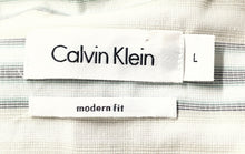 Load image into Gallery viewer, Calvin Klein Mens Multicolor Striped Cotton Modern Fit Button-Up Shirt Size L