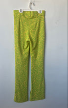 Load image into Gallery viewer, Zara Womens Green Yellow Abstract Flat Front Bootcut Leg Trouser Pants Size M