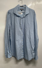 Load image into Gallery viewer, Express Mens Blue Black Polka Dot Cotton Collared Modern Fit Dress Shirt Sz XXL