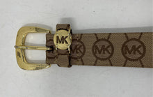 Load image into Gallery viewer, Michael Kors Womens Brown Signature Print Leather Adjustable Fashion Belt Size M
