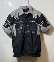 Load image into Gallery viewer, Harley-Davidson Mens Black Gray Screamin Eagle Racing Button-Up Shirt Size Small