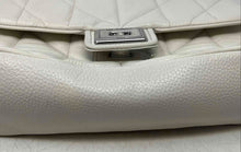 Load image into Gallery viewer, Karl Lagerfeld Womens White Silver Quilted Inner Pocket Chain Strap Shoulder Bag