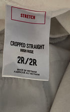 Load image into Gallery viewer, Express Womens White Stretch High Rise Pockets Cropped Straight Jeans Size 2R
