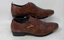 Load image into Gallery viewer, Unbranded Mens Brown Leather Lace-Up Low Top Oxford Dress Shoes Size EUR 47