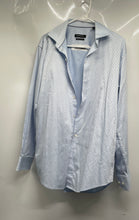 Load image into Gallery viewer, Bugatchi Mens Light Blue Geometric Long Sleeve Spread Collar Dress Shirt Size 16