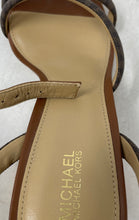 Load image into Gallery viewer, Michael Kors Womens Hazel Brown Gold Block Heel Ankle Strap Sandals Size 7.5M