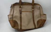 Load image into Gallery viewer, Land Womens Brown Leather Inner Pockets Adjustable Strap Double Handles Tote Bag