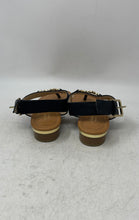 Load image into Gallery viewer, Liz Claiborne Womens Tiffin Black Gold Leather Block Heel Thong Sandals Size 5