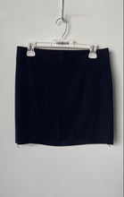 Load image into Gallery viewer, Express Womens Navy Blue Flat Front Back Zip Stretch Mini Skirt Size 6