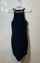 Load image into Gallery viewer, Express Womens Black Sleeveless Ribbed Back Zip Asymmetrical Sheath Dress Size 2