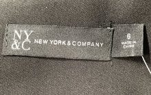 Load image into Gallery viewer, New York & Company Womens Black Gold Flat Front Back Zipper Trousers Pants Sz 6