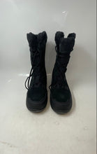 Load image into Gallery viewer, Columbia Womens Black Suede Fur-Trim Lace-Up Winter Snow Boots Size 10