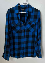 Load image into Gallery viewer, Banana Republic Mens Blue Black Check Printed Standard Fit Button-Up Shirt Sz S