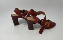 Load image into Gallery viewer, Avellini Womens Dark Red Beige Leather Adjustable Strap Strappy Sandals Sz EU 39