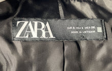 Load image into Gallery viewer, Zara Womens Black Long Sleeve Two Front Flap Pockets Double-Breasted Blazer Sz S