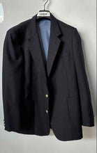 Load image into Gallery viewer, Mario Zignone Mens Navy Blue Long Sleeve Notch Lapel Two-Button Blazer Size 44L