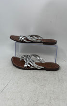 Load image into Gallery viewer, Sam Edelman Womens Georgette Silver Leather Slip-On Strappy Sandals Size 7